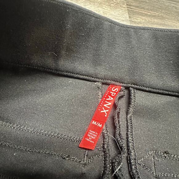 Spanx Black Womens Medium Stretch‎ Straight Vented Hem High Rise Yoga Gym Pants - Picture 3 of 9